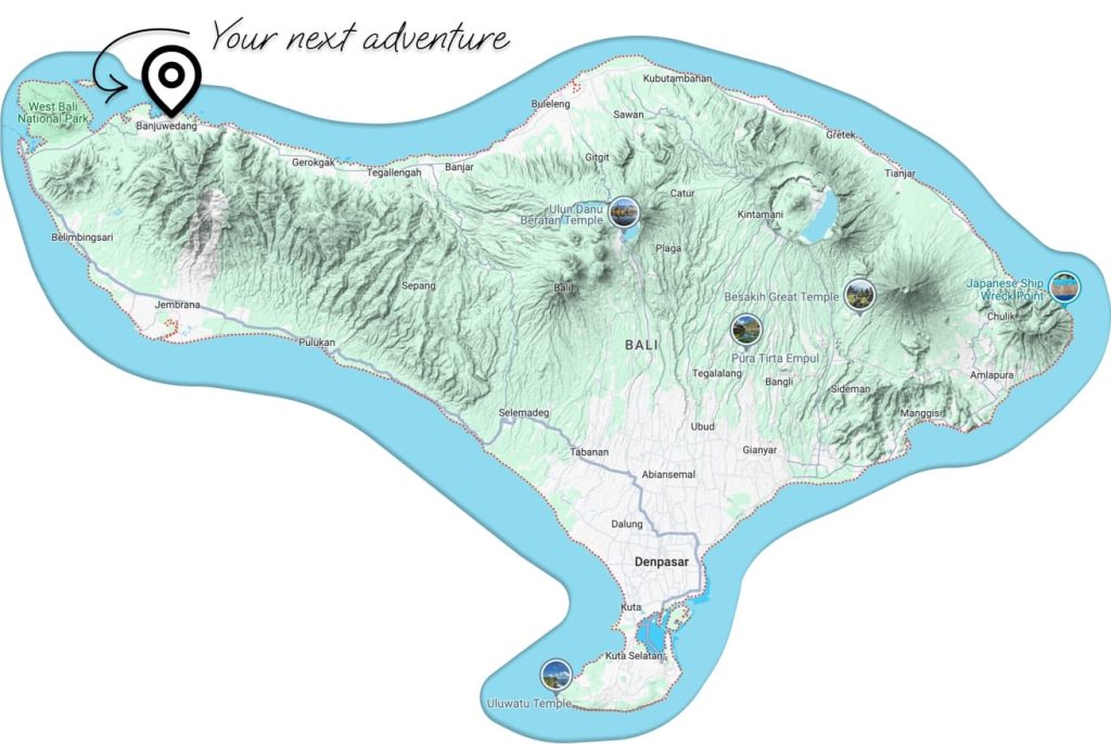 Map of Sumberkima and North West Bali